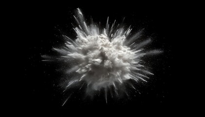 Poster - Capturing The Frozen Motion Of A White Dust Explosion Against A Black Background In Stunning Detail And Clarity.
