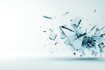 Aufkleber - A simple design of a shattered glass effect, with clean, bold lines breaking apart from the center, symbolizing disturbance