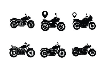 Wall Mural - Touring motorcycle silhouette isolated on white background