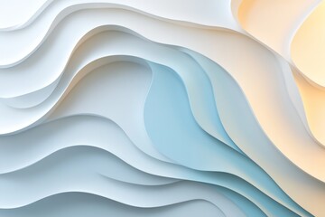 Poster - A single bold line cutting across a serene wave pattern, visually disrupting the flow in a clean geometric composition