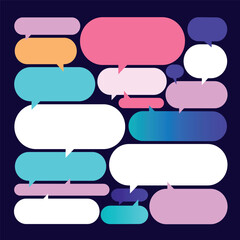 Leinwandbilder - Collection of  speech bubbles. Blank empty speak bubble, chatting or message box set.