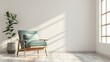© Tina - Cozy armchair in a sunlit minimalist room with indoor plant and wooden flooring