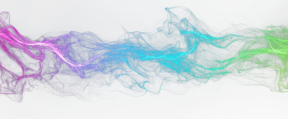 Aufkleber - Abstract colorful energy waves in vibrant pink, blue, teal, and green tones on transparency background