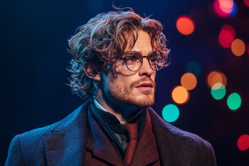 Poster - A dramatic close-up of an actor on stage, captured mid-monologue with intense expressions and a spotlight highlighting their face