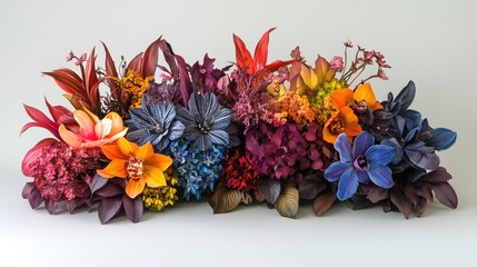 Poster - A gorgeous bouquet of flowers, dyed in unique natural shades, each one contributing to the vibrant and colorful overall arrangement, highlighting sustainable artistry
