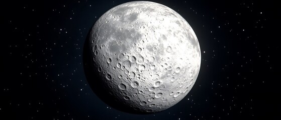 Poster - Moon's surface, space backdrop, craters, cosmic