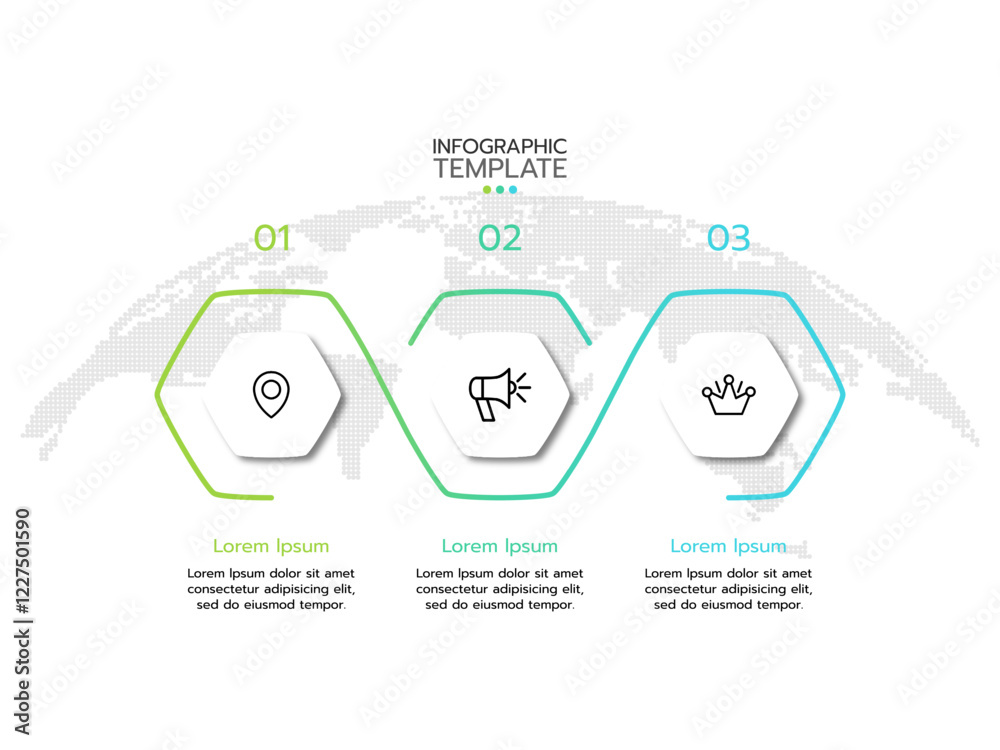 Business process. Timeline infographics with 3 steps, options and ...