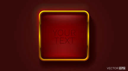 Wall Mural - Golden frame label, event bar button, gold signboard. Vector illustration