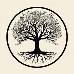 Leinwandbilder - Exploring the significance of a tree of life with intricate roots and branches in natural symbolism. Generative AI