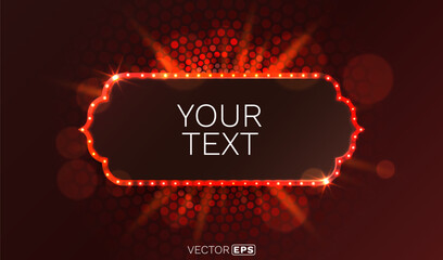 Wall Mural - Light frame label, event bar casino, show signboard. Vector illustration