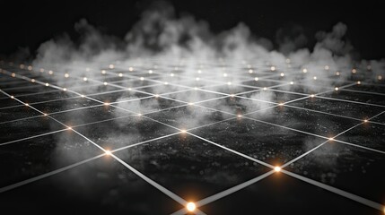 Poster - Illuminated Grid Network with Smoke Effect