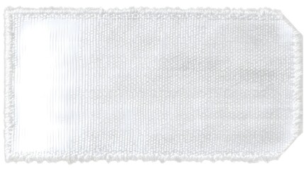 Poster - Elegant and minimalist white blank clothing tag label with refined details on a plain white background perfect for fashion branding merchandise presentation and product packaging design