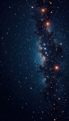 Wall Mural - Dark, inky black canvas strewn with glittering stars , cosmic, cosmos