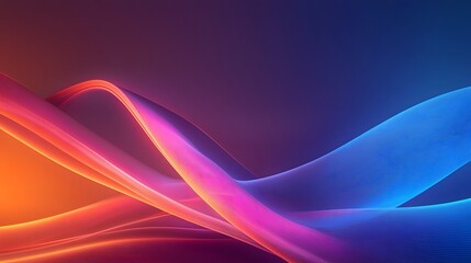 Poster - Visually stunning 3D rendered abstract background with vibrant neon lights and glowing curvy lines