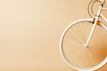 Poster - A bicycle wheel constructed from fine circuit lines rests against a neutral background, bathed in even, soft light that highlights the innovative blend of mobility and technology