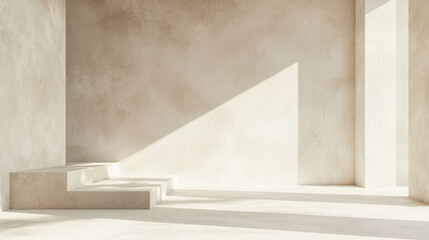 Aufkleber - Soft Neutral Tones Background Featuring Flat Design Elements in Minimalist Style for Interiors