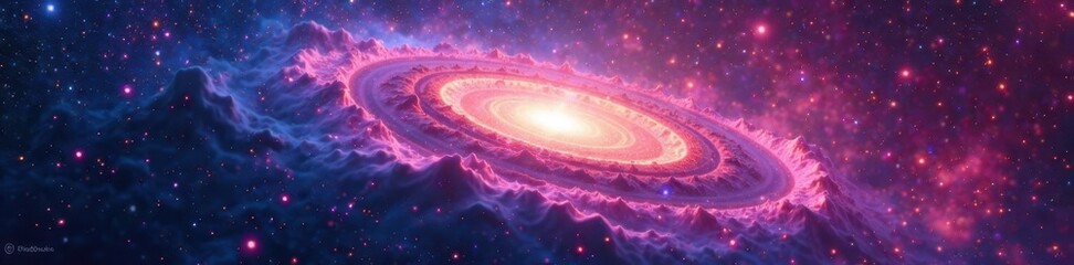 Wall Mural - Distant galaxies, swirling nebulae, vibrant colors , star field, stars