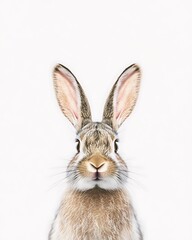 Poster - Studio Rabbit Portrait, White Background, Easter (2)