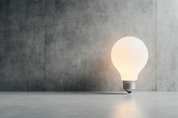 Poster - A single light bulb turning on in a dark room, symbolizing a crucial moment of innovation or realization