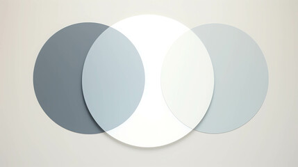 Poster - Minimal Geometric Design with Three Overlapping Circles in Soft Color Palette