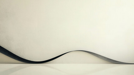 Poster - Minimalist Design Featuring a Small Curved Black Line on a Light Textured Surface