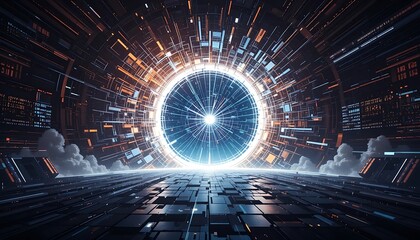 Poster - Futuristic Digital Portal Sci Fi Spaceship Gateway