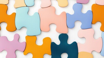 Poster - Abstract Geometric Puzzle Patterns in Modern Flat Design Art Form