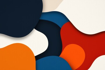 Poster - Creative Abstract Flat Design with Colorful Smooth Shapes and Textures