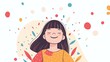 © liam - Down Syndrome Day Girl Flat Vector Illustration