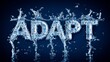 © nunne - Water-formed ADAPT word; business concept image showing fluidity, change, and the ability to adjust to new situations and challenges.