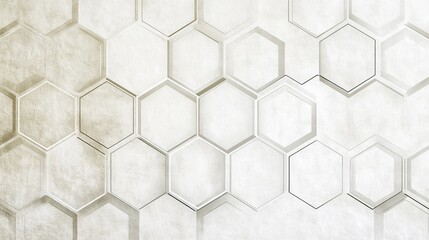Poster - repeating modular hexagon outlines overlapping dynamically