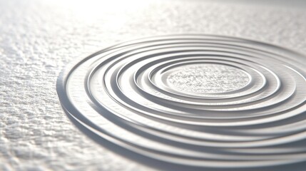 Poster - rings within rings of thin minimalist lines creating an abstract ripple effect