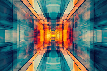 Poster - Geometric patterns shifting dynamically in a kaleidoscopic view