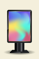 Aufkleber - The Outdoor Led Screen Mockup Digital Stand Signage LED Display Mockup with Digital Stand, and the Outdoor Large LED Screen Mock up with black realistic stand vector.
