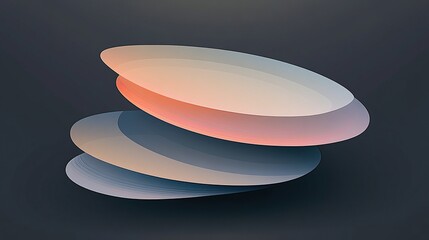 Poster - smooth gradient-lined ovals overlapping