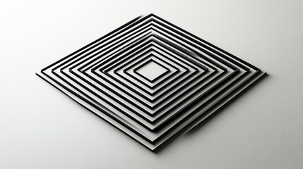 Poster - staggered concentric rhombus outlines extending outward