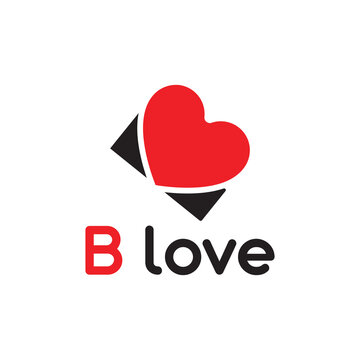 Unique Minimalist Love and B Logo for Love-Focused
