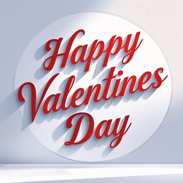 Happy valentines day typography design with white background