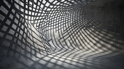 Poster - thin interwoven grids colliding in overlapping angular rotations