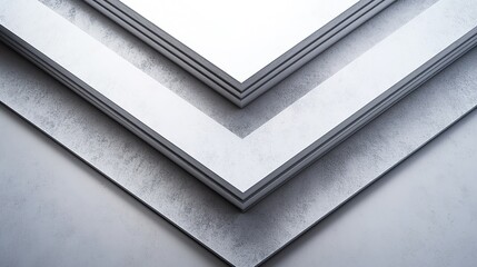 Poster - thin parallel chevron-style lines layered to mimic an abstract v-shaped geometry