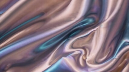 Poster - Shimmering ocean waves. Flowing silk-like textures in pastel hues. Abstract fluid motion artwork capturing the essence of summer seas. Dreamy and calming design