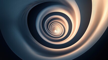 Poster - thin spiral lines gracefully converging towards the center to form a modern vortex design