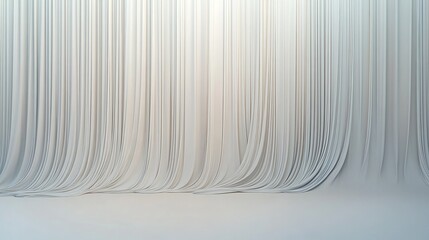Poster - thin undulating wave-like lines cascading downward
