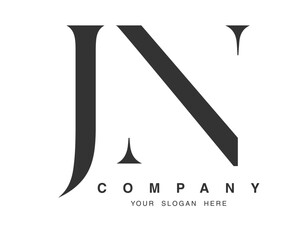 Aufkleber - JN logo design. Initial letter j and n serif font style. Creative classic company name typography. Trendy logotype or identity.
