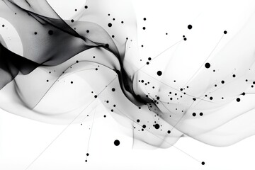 Aufkleber - A minimalist depiction of interconnected dots and lines forming a fluid pathway, symbolizing fluency in thought and action