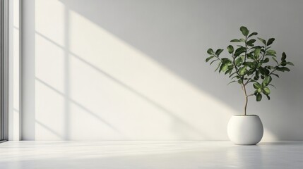 Wall Mural - a plant in a white vase in a room