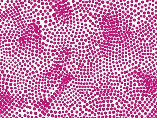 Aufkleber - Pink Dotted Abstract: A mesmerizing abstract design featuring a dynamic pattern of densely packed pink dots creating flowing, swirling shapes and textures.