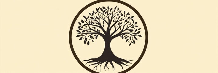 Leinwandbilder - Exploring the symbolism of the tree of life with roots connecting to nature and humanity. Generative AI