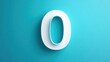 © MAVIS - Bold Minimalist Number Zero on Clean Blue Background with Edges