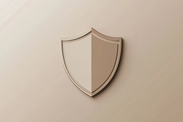 Aufkleber - Minimalist beige shield design representing protection and security in a modern style. Generative AI